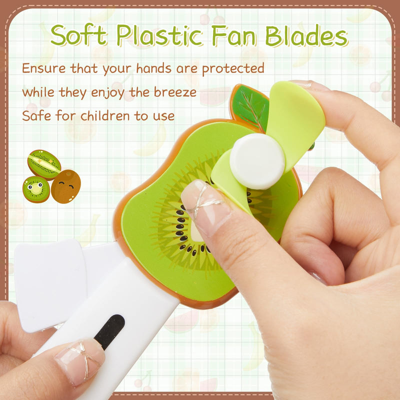 Rossesay 24 Pcs Mini Plastic Handheld Portable Fan Hand Press Small Cute Party Favors Hand Press Manual Cooling Fan for Summer Outdoor Cooling Gifts (Fruit)