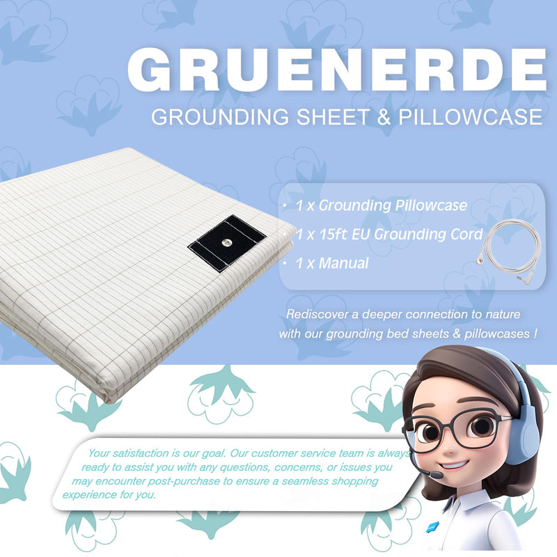 Conductive Grounding Sheet Twin Grounding Half Sheet with 15ft Grounding Cord 39x80in 39x80 Inch (Pack of 1)