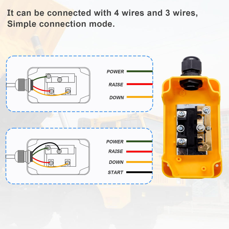 mxuteuk Dump Trailer Remote Control Switch 12V DC Trailer Up and Down Control Switch for Lift Gate Truck Tipper Trailer G018