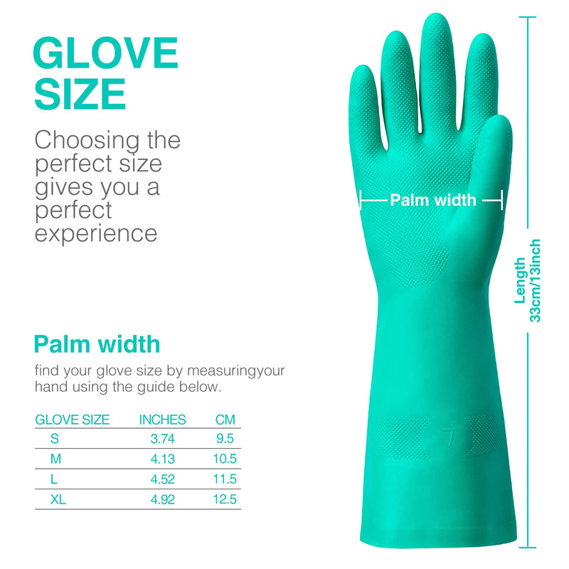 ThxToms Chemical Resistant Nitrile Gloves, Resist Household Acid, Alkali, Solvent and Oil, Latex Rubber Free, 1 Pair Medium Medium (Pack of 1)