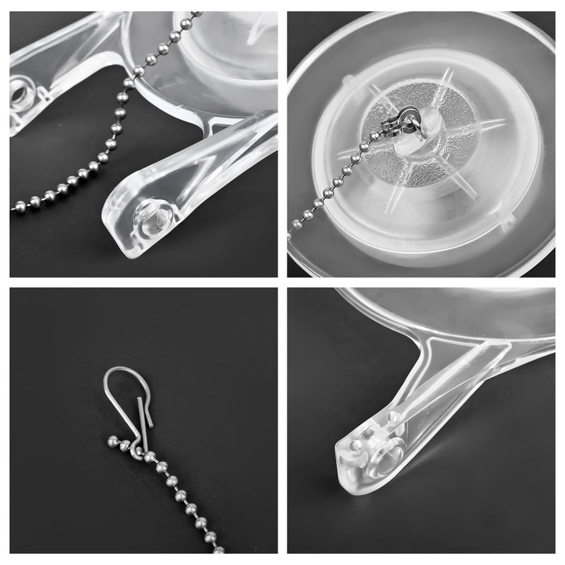 3-Inch Toilet Flappers Replacement Kit for Gerber 99-827, 3 Inch Toilet Flush Valve with Stainless Chain and Hook, High Performance Silicone Toilet Flapper - Reliable Toilet Flapper (Clear 2 PCS) Clear 2 PCS