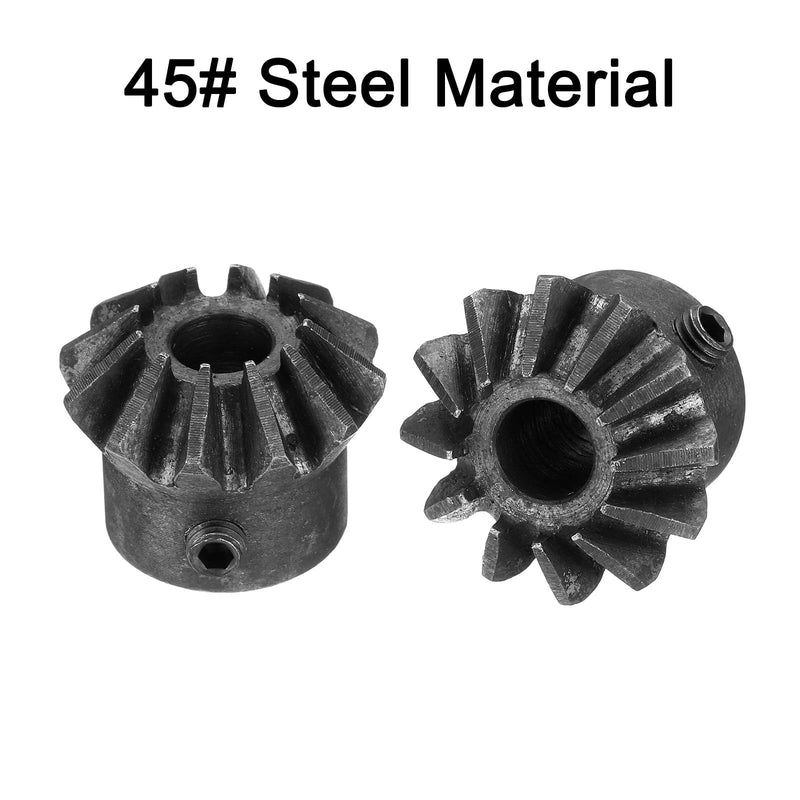 uxcell 4pcs Bevel Gear 2 Module 1:1 Reduction Rate 12T 8mm Hole Dia Bevel Pinion Gear Brass, 90 Degree Steering Gear for Hardware Mechanical Rotation