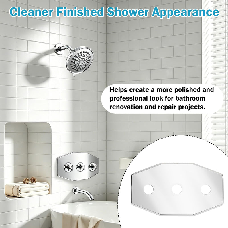 Three-Hole Remodel Plate, Shower Valve Cover Plate for Wall Repair, Compatible With Westbrass D505 Series