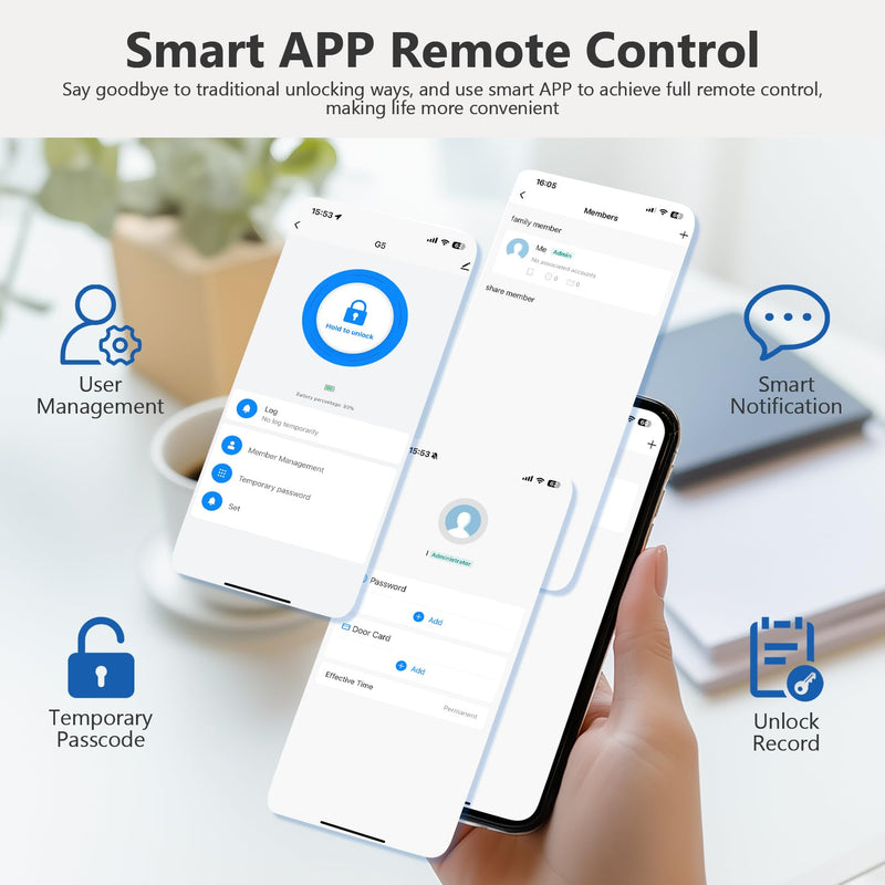 Devo G4 Smart Lock,Keyless Entry Door Lock,Bluetooth Smart Deadbolt, App Remote Control,Digital Touchsreen Keypad Lock, IP54 Waterproof Front & Back Electronic Dook Lock,Auto Locks(Silver) G4 Bluetooth Touchscreen Silver