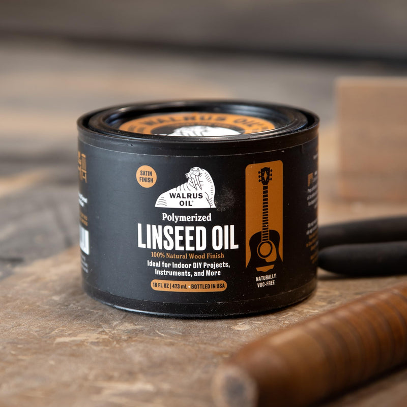 Walrus Oil - Polymerized Linseed Oil. 100% Natural, VOC-Free, Fast Curing Wood Sealer. Food-Contact Safe, 16oz Can