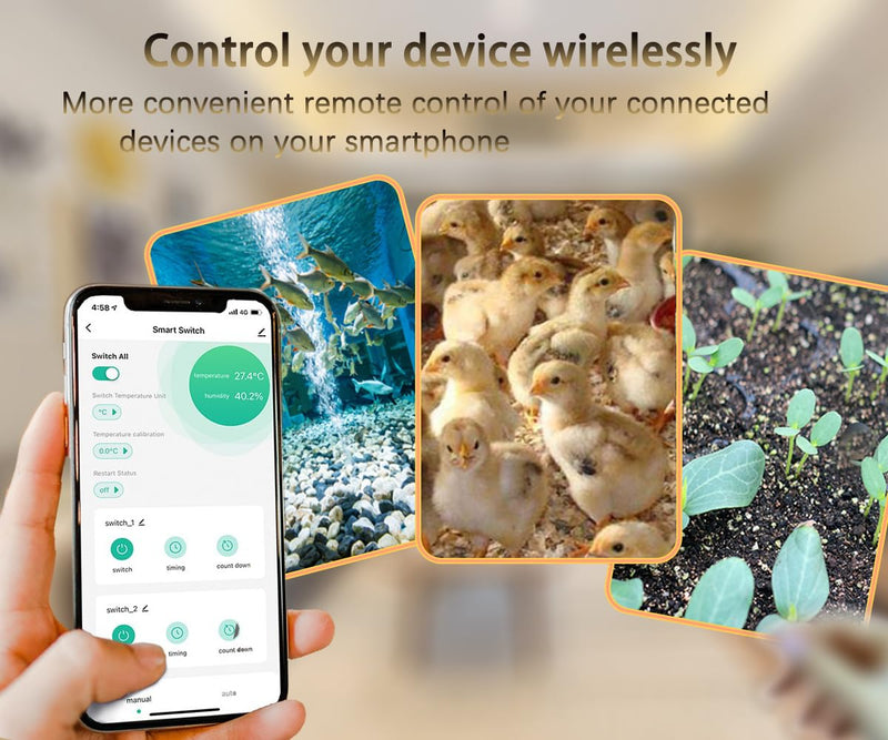 1CH AC85-250V WiFi Temp Dry Contact Controller Smart Smitch | Wireless Intelligent Monitoring, Device Sharing, for Greenhouse Hatching Fish Tank seedlings ,Smart Home,works with Alexa