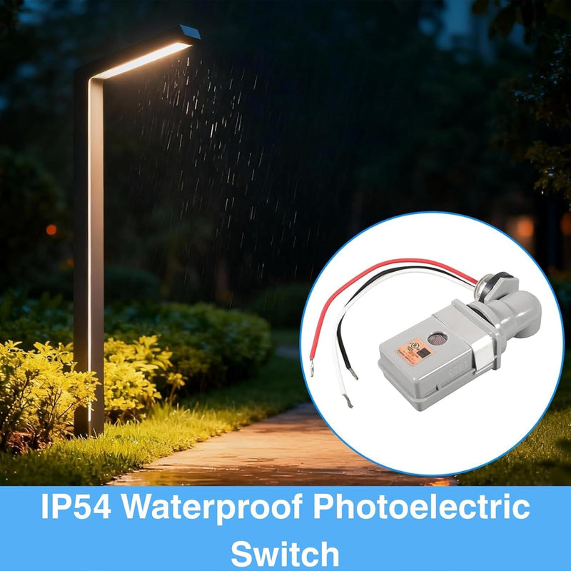 4PCS Photocell Sensor for Outdoor Lights, 120VAC Dusk to Dawn Light Sensor with 4pcs Lever Wire Connectors, 180° Swivel Mount IP54 Waterproof Photoelectric Switch for Yard, Parking Lot, Street