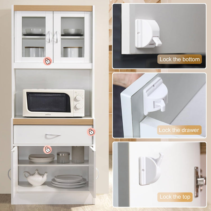 Magnetic Baby Proofing Cabinet Locks - Child Safety for Cabinets, Drawers & Cupboards - 10 Locks 2 Keys - No Drilling Easy Install by DOMILE