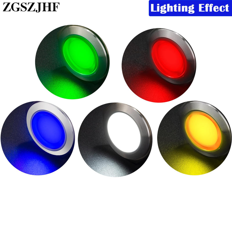 16mm 5/8" Indicator Light Blue Waterproof Large Light Stainless Steel Signal Lamp 12 Volt Led Lights 12V-24V DC/AC LED Pilot Lamp 12~24V