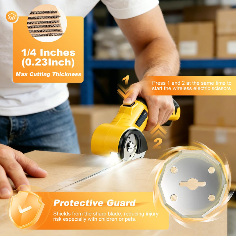 Cordless Electric Scissors, Cardboard Cutter 5V 2000mAh
