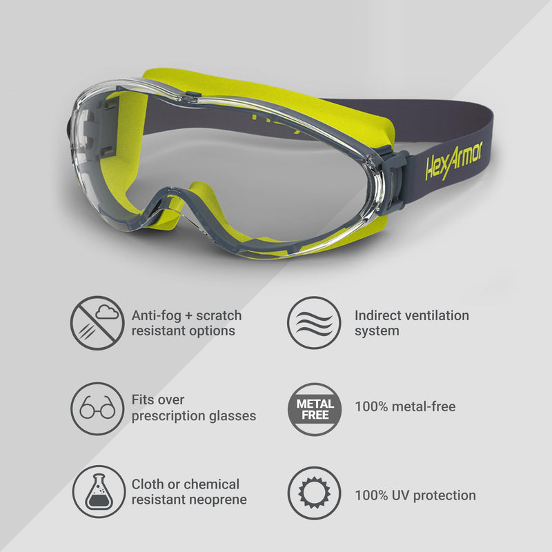 HexArmor LT300 Clear Lens Trushield2sf, Neoprene Strap