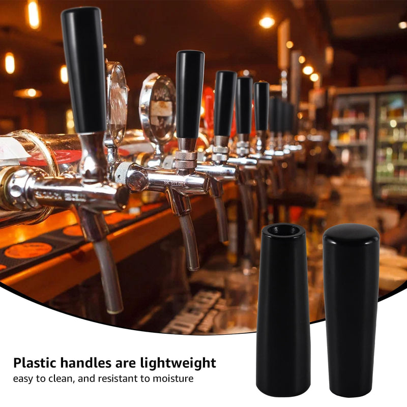 12 PCS Beer Tap Handle - Black Plastic Keg Tap Handle Short, Bar Draft Beer Kegerator Tap Faucet Handles Fit for Standard American Thread Beer Faucet 12pcs
