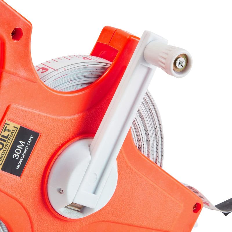 Retractable Open Reel Measure Tape, Track and Field Measuring Tape for Long Jump, Sports, Athletics 30 Meter/100 Feet