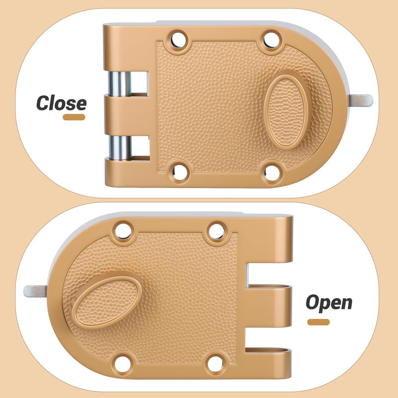 Heavy Duty Safety Double Cylinder Locking,Jimmy-Resistant Design Prohibits Forced Entry by Spreading of Door Frames,Gold