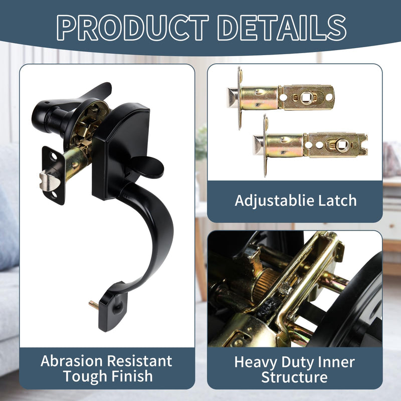 Cielsa Dawn Front Door Handleset with Door Knob - Single Cylinder - Interior Front Door Lock Set