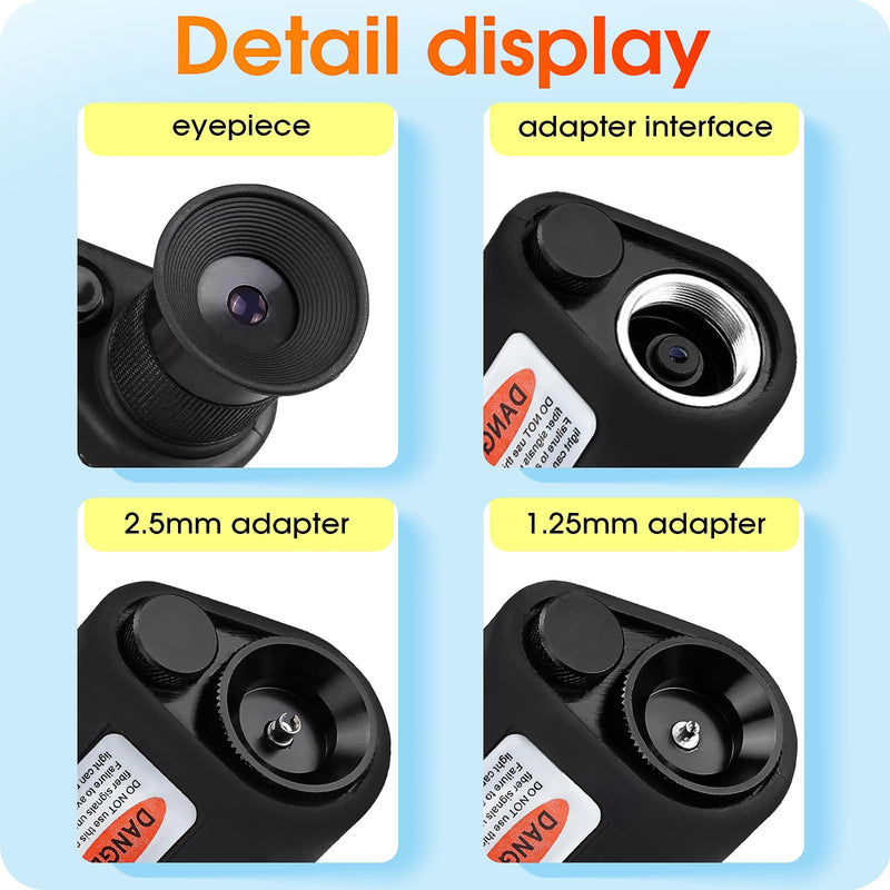 400X Fiber Optic Inspection Microscope Cable SC FC ST LC Interface End Face With 1.25mm 2.5mm Adapter and Cleaner Handheld LED Cleaning Detector