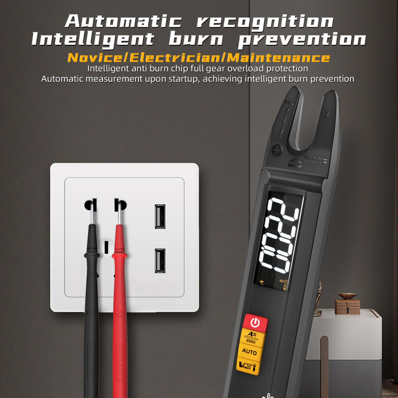 AC DC Clamp Meter Open Jaw Fork Digital Multimeter Rechargeable Auto Range Electrical Tester Voltage Tester Pen NCV Amp Ohm Volt U-Shape Tester