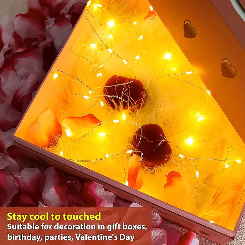 HXWEIYE 6 Pack Fairy Lights Battery Operated, 7ft 20LED Mini Firefly Starry Lights Mason Jar Lights for Indoor Outdoor Bottle Tree Party Wedding Halloween Thanksgiving(Warm White) Warm White