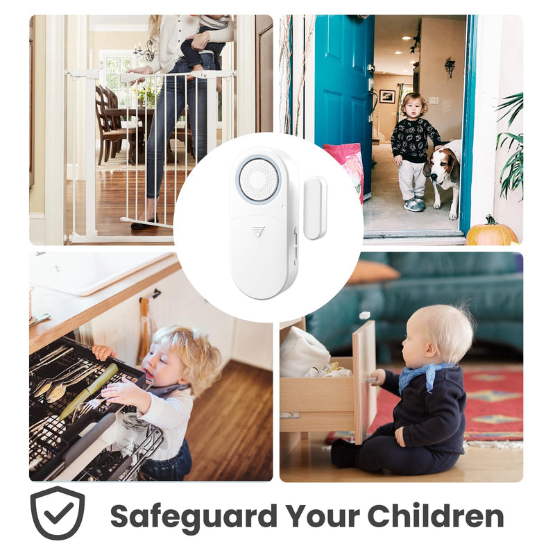 Freezer Door Alarm with Delay When Left Open, Door Chime Window Open Alarm Close Doors Reminder Loud 120 dB for Home, Store, Office, School White