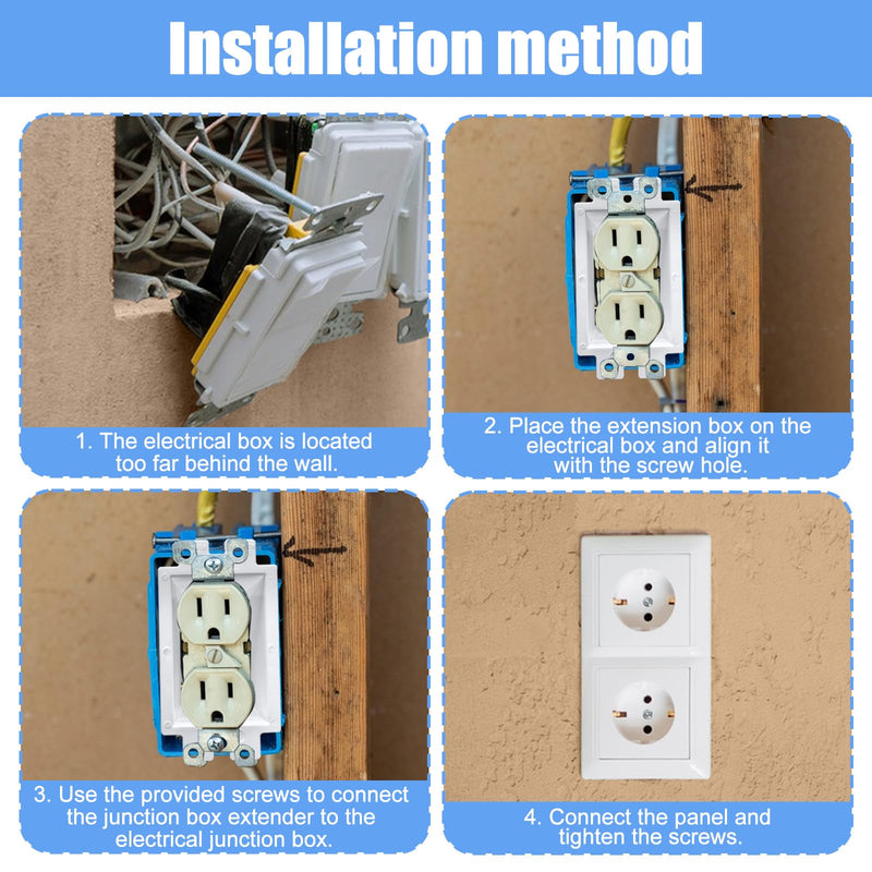 10PCS BE1-2 Electrical Outlet Box Extenders with 20PCS Screws, (1-Gang)Electrical Power Outlet Box Extender，Single Gang Box Extender Electric Box Extender 1 Gang Power Switch Receptacles Accessories