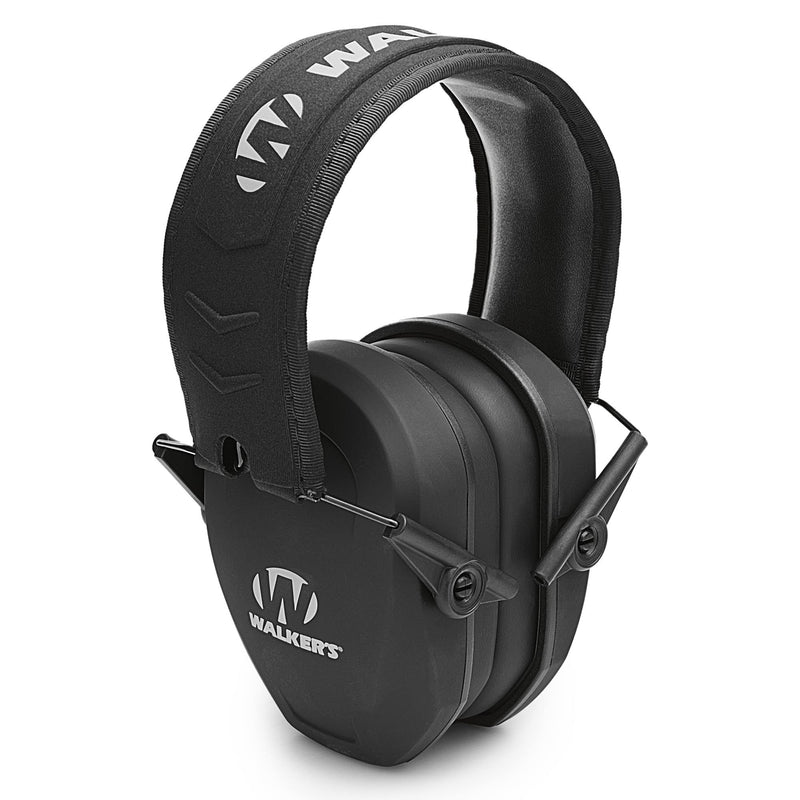 Walker's Razor Slim Passive Earmuff - Ultra Low-Profile Earcups - Black