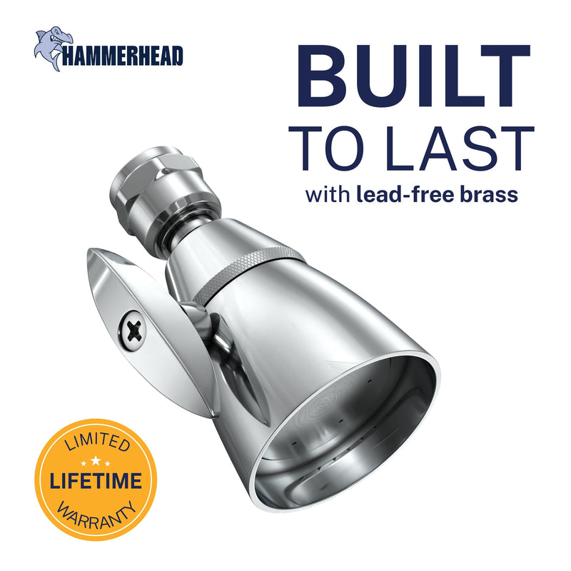 HammerHead Showers® Solid Metal 2 Inch High Pressure Shower Heads - CHROME – 2.5 GPM Shower Heads High Pressure - High Flow Shower Head with ADJUSTABLE SPRAY PATTERN - Fixed Shower Head - NewNest Australia