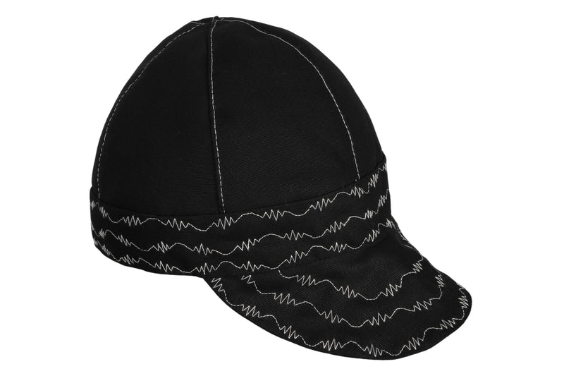 BOCOMAL Welding Cap HRC2 Flame Resistant 10OZ Durable Cotton Canvas Duck 6 Pannel Welder Caps Black(white） 7 5/8