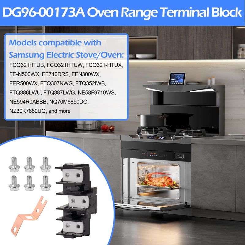 DG96-00173A Range Terminal Block Assembly for Samsung Electric Range/Stove/Ovens DG65-00003A 3282643. 600V 65A 3 Positions Dual Row