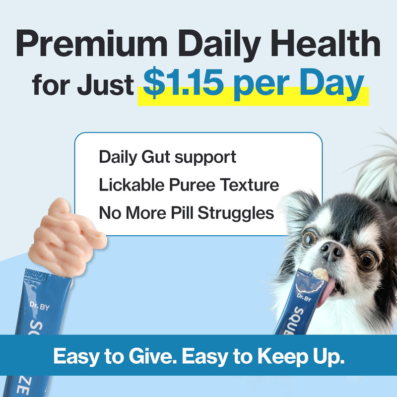 Doctor By Squeeze Probiotics for Dogs Gut Health Immunity Skin&Allergy Care Diarrhea Relief Digestive Stomach Support with L. crispatus KT-11 Lickable Paste Formula Individually Packaged, Chicken