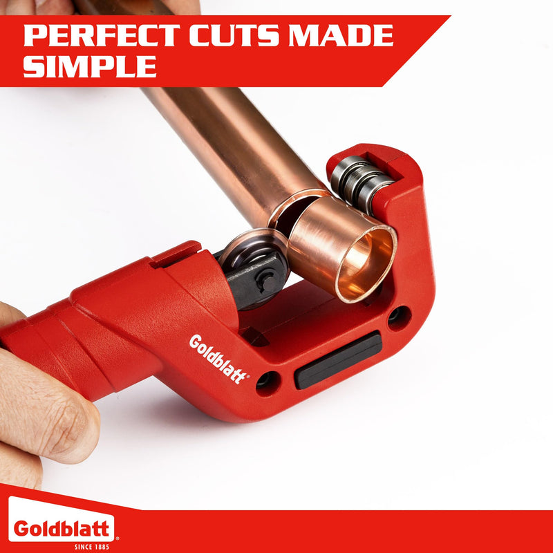 Goldblatt Copper Pipe Cutter, 1/4"-2" Conduit Cutter, CSST Tubing Cutter for Copper, Stainless Steel, Brass, Thin-Wall Aluminum, Smooth Cutting Pipe Cutter Tool for Plumbing, HVAC Work 1/4"-2"