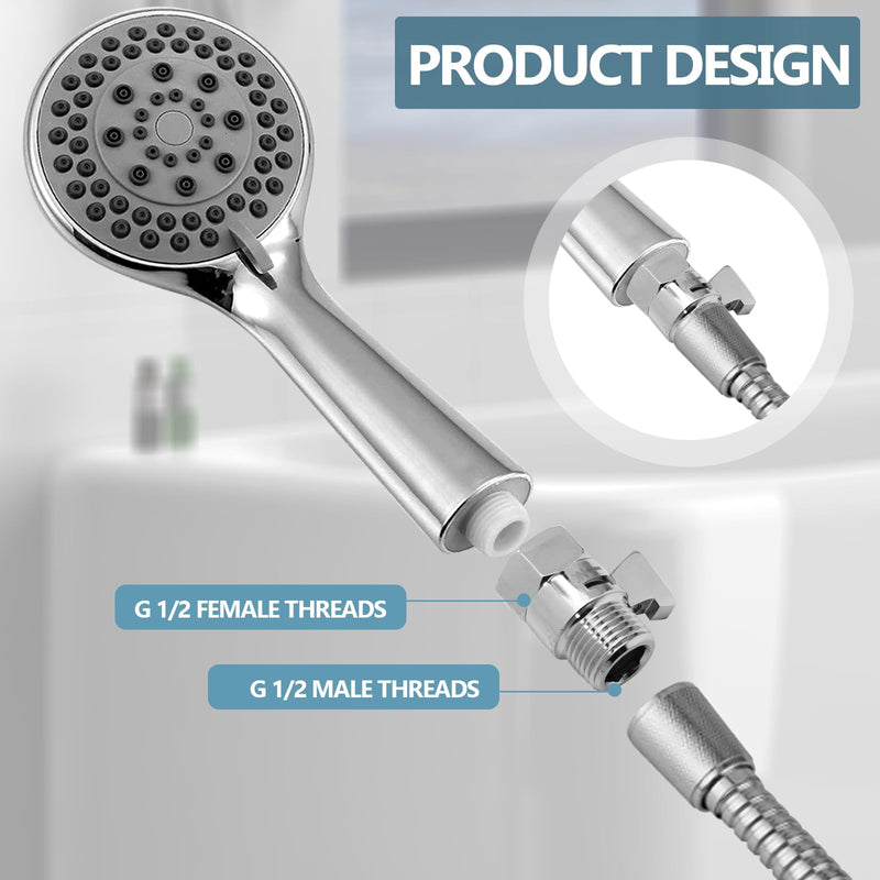 2 Pack Flow Control Valve Shower Heads, Adjustable Shut off Valve with Metal Handle Lever Water Flow Regulator, for Hand Shower Bidet Sprayer 2