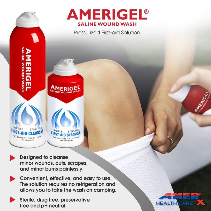 AMERIGEL Wound Care Bundle - 1 oz. Hydrogel Wound Dressing, 4 fl oz. Saline Wound Wash - Moisture-Rich Healing and Advanced Skin and Wound Care