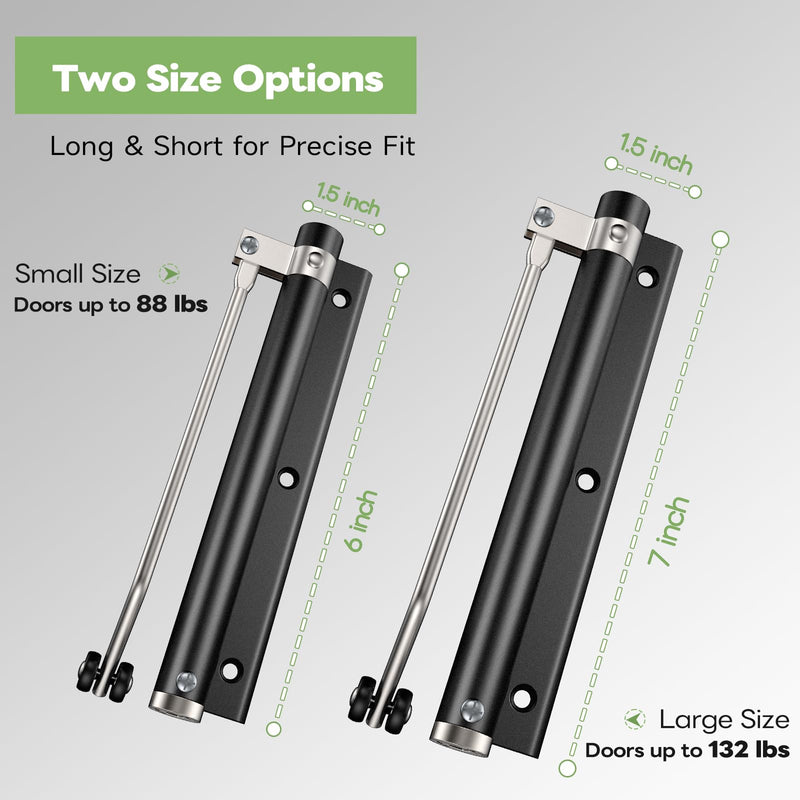 Automatic Door Closer, Stops Door Slamming, Ultra-Quiet Soft Close for Home & Apartment Doors, Upgraded Aluminum Roller Arm, Scratch-Free, Adjustable Speed, Self Closing Spring Door Closer, White Painted White Small Size – Doors up to 88 lbs