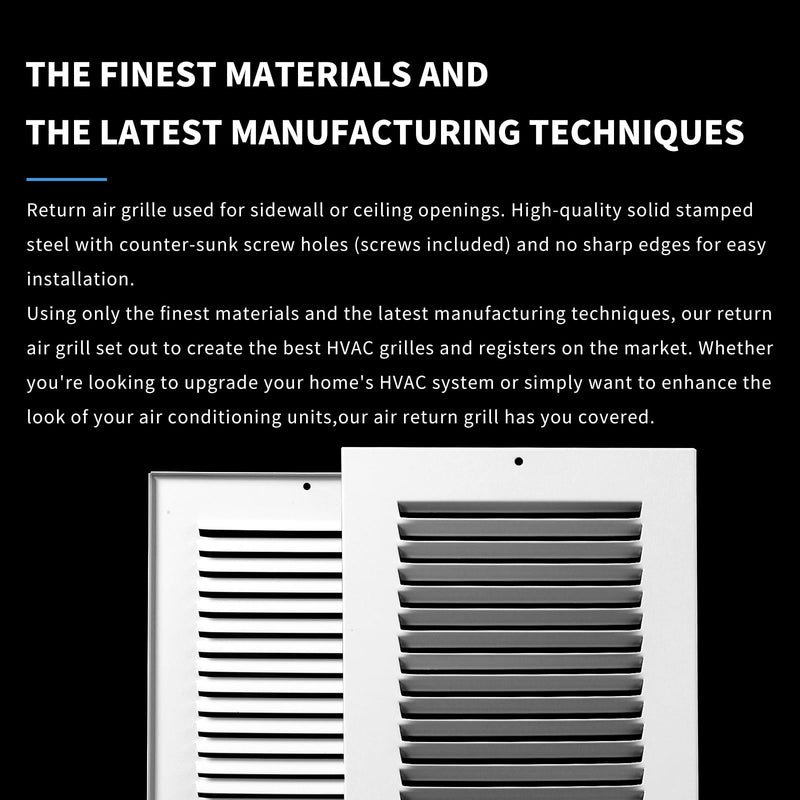 14x8 Vent Cover(Duct Opening Size),Air Return Vent Cover,Flat Vent Cover,Rejillas De Aire Acondicionado para Casa,Return Air Grilles,Outer Dimensions:15.75"Wx9.75"H(14"W x 8"H, Duct Opening) 14"W x 8"H, Duct Opening