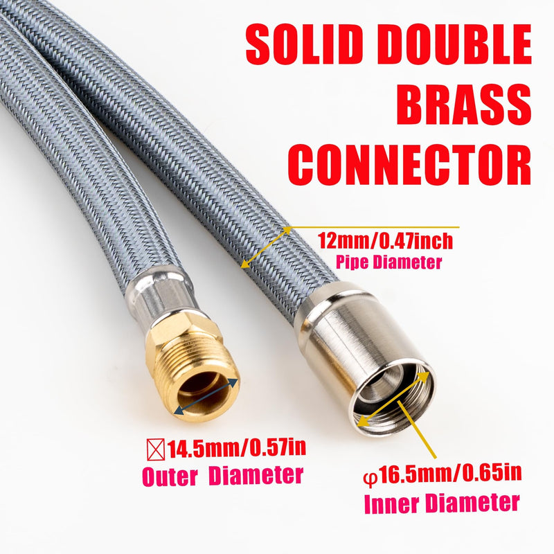 Kitchen Sink Hose For American Standard kitchen Faucet M922367-007220A, Pull Down Pull Out Faucet Hose Sprayer Faucet Part, Brass Adapter, 59in