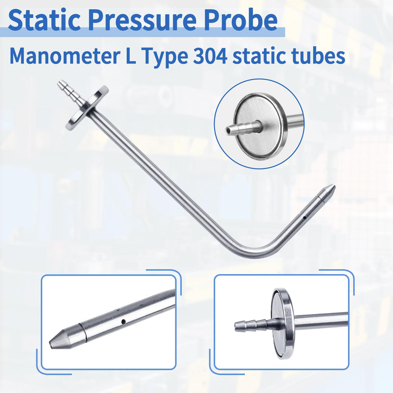 ASP2 Static Pressure Probes HVAC Fits for Fieldpiece Manometer AMIN2, ADMN2, SDMN5, Pitot Static Tube with Magnetic Flange(2 Pack)