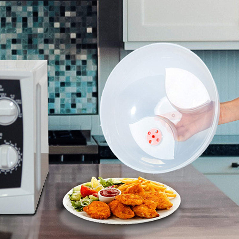 Large Microwave Cover for Food Easy Grip Microwave Splatter Cover Guard Lid with Steam Vent and BPA Free & 11.5 Inch, Dishwasher Safe red - NewNest Australia
