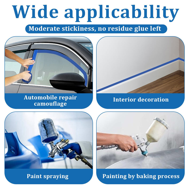 Blue Multi-Surface Painter's Tape (1.88 inches x 60 yards), 6 rolls of blue painter's masking tape, protects surfaces and is easy to remove, suitable for indoor, outdoor, painters, easy to clean off