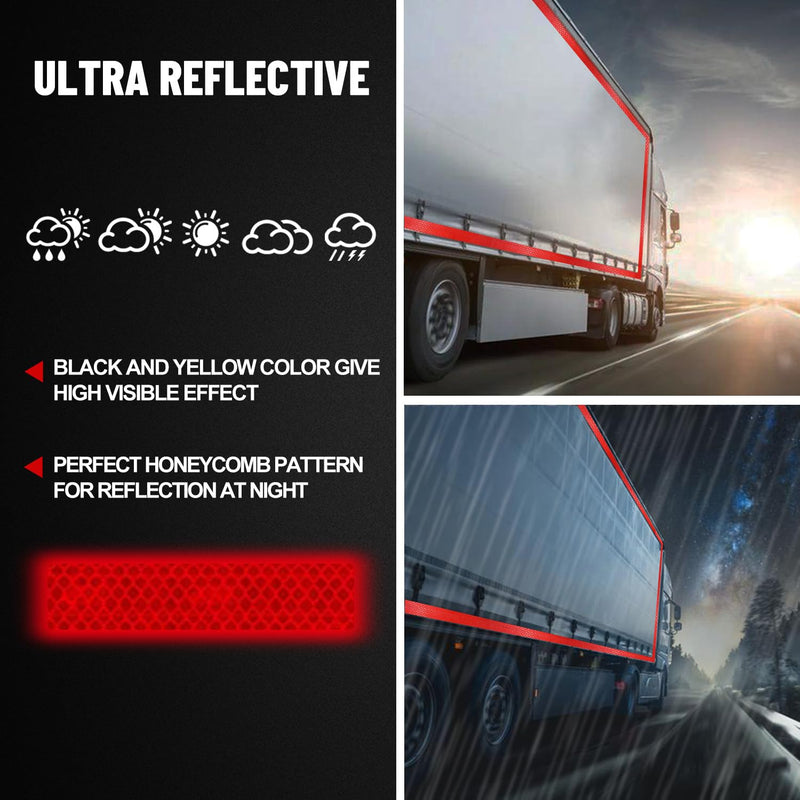 Reflective Tape, 1 Inch x 30 Feet - High Intensity - Red Reflective Safety Tape Waterproof Conspicuity for Trailer Reflector Trucks Bikes Baby Strollers Helmets