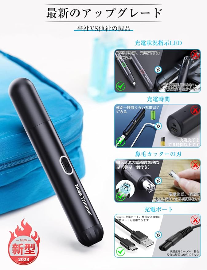 Nose Hair Cutter, Includes Replacement Blades, Ear and Nose Hair Trimmer, Washable, Type-c Rechargeable, Electric, Low Noise, Unisex, Stylish, Portable, Perfect Gift for Best Friends - NewNest Australia