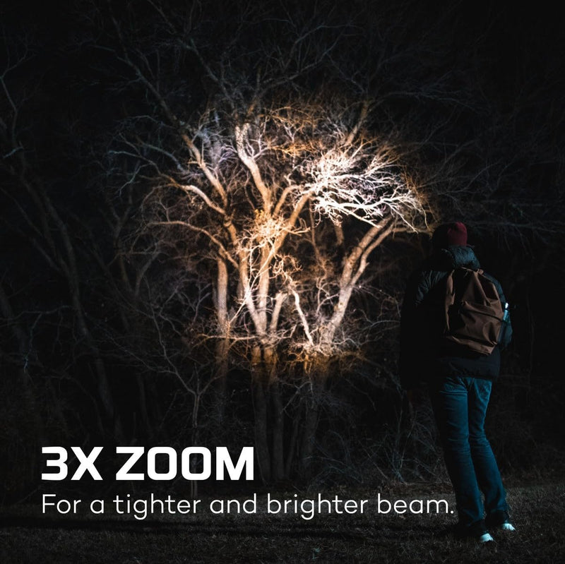 NEBO Newton Powerful LED Handheld Flashlight | AA Battery Powered Compact Waterproof Flashlight | Storm Gray | Available in 500, 1000, 1500 Lumens 1000 Lumens