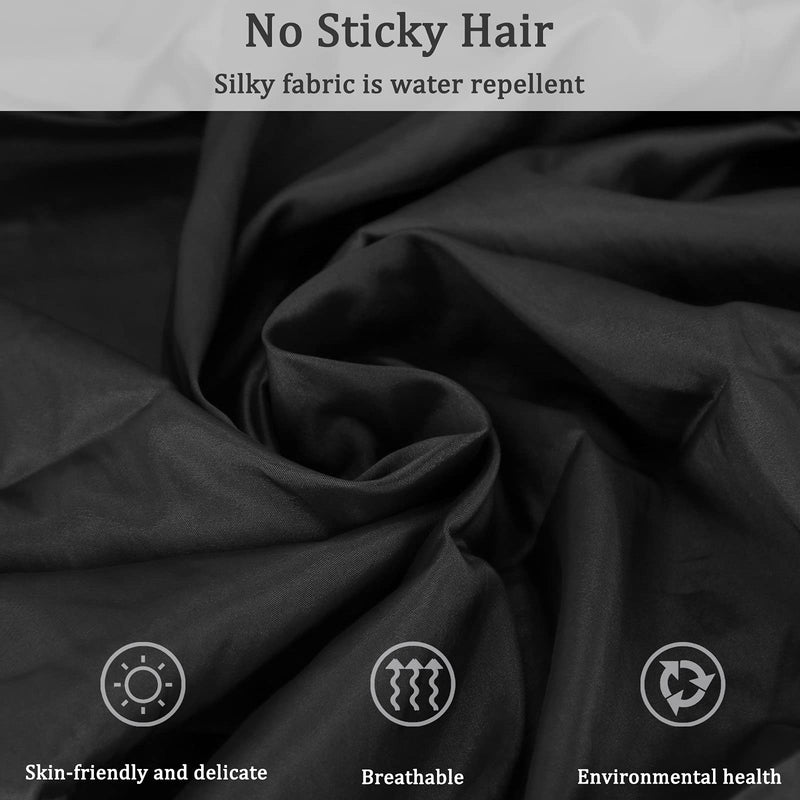 Chameleon Fabric Salon Smock Professional Stylist Jacket Waterproof Haircut Cape Barber Apron M code Black