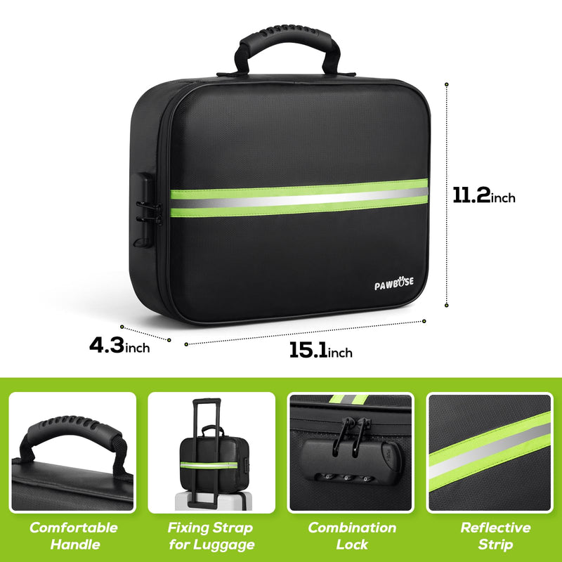 Fireproof Document Bag with Lock, Upgraded Fireproof, Heat Insulated & Waterproof Box for Document,Portable Storage for Home and Travel, Suitable for Document and Laptop XL Soft Fireproof Bag