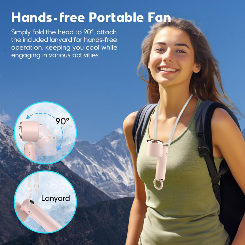 Hotsales Portable Handheld Fan, Powerful Hand Held Mini Fan, 3 Speed USB Rechargeable 5000mAh Battery Operated, LED Display, Cooling Personal Fan Gifts for Women, Men, Travel, Camping, Outdoor