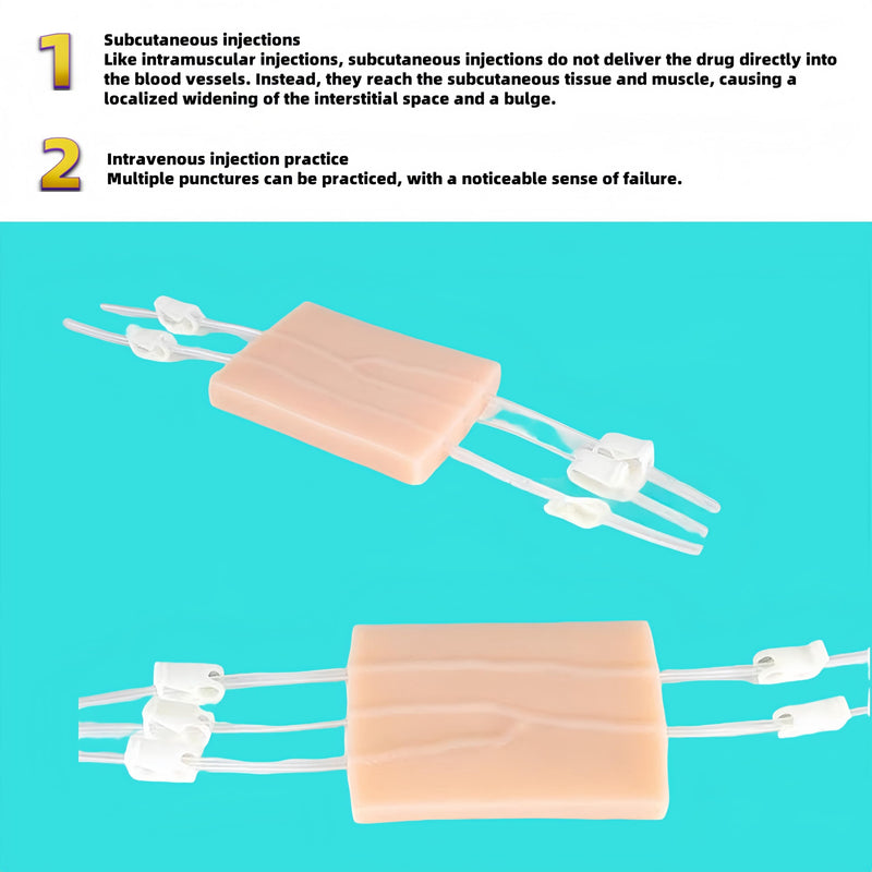 Aylashine IV Insertion/Injection Training pad, simulates Skin Texture and Veins，for Nurses, Doctors, and Students Training White