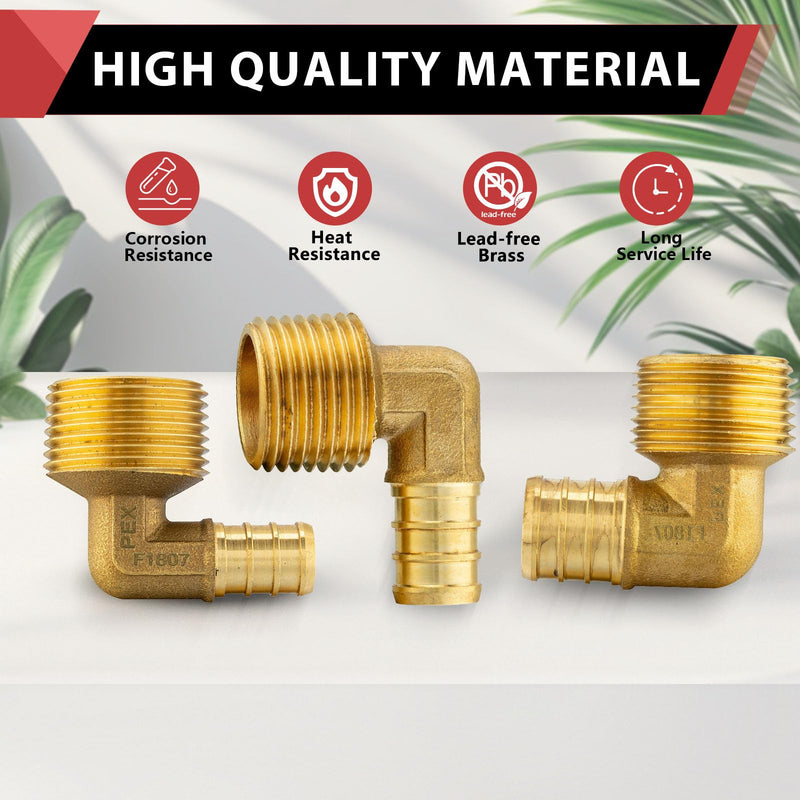 10-PACK EFIELD Pex 3/4"x3/4"Male NPT Threaded Elbow(PEX1807097-10) 3/4"x3/4"(Pack of 10)