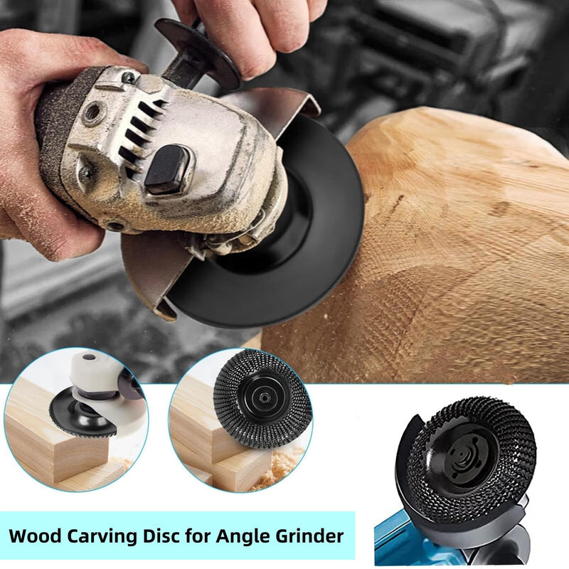 Wood Carving Disc 4 1/2 Inch for Angle Grinder Grinder Wheel Disc,Wood Shaping Grinding Wheel with 7/8” to 5/8" Arbor