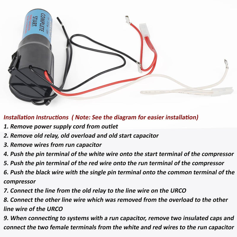 RCO410 3in1 Hard Start Capacitor by Seentech - Compatible with Refrigerators & Freezers 1/4-1/3 H.P. 115VAC – Repalces Model: TJ90RCO410, AP4503017, 600-410, ERP410, HS410, RC0410, RCO-410 (Pack of 2) Pack of 2