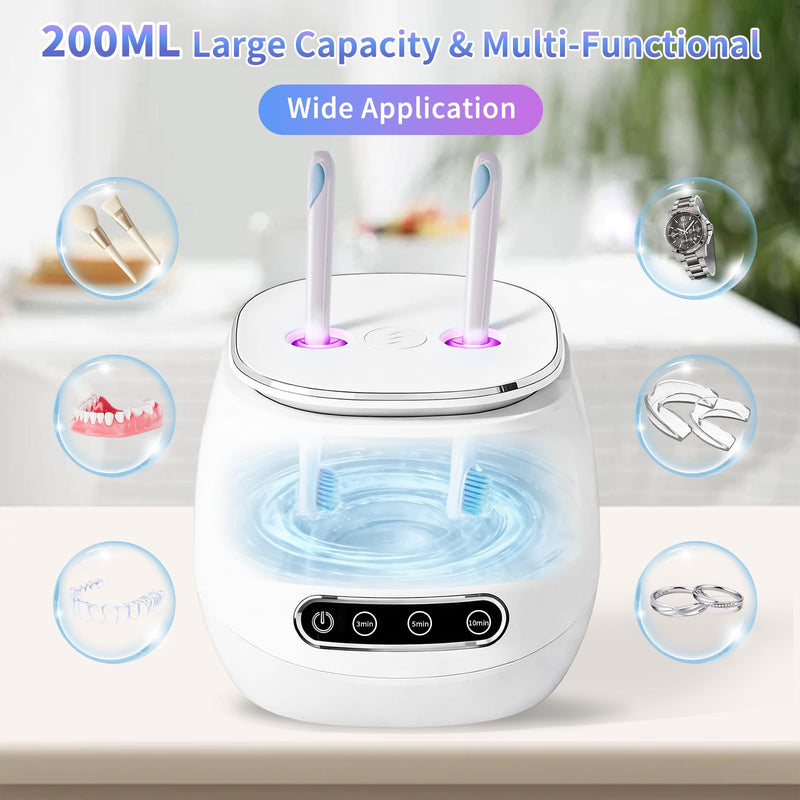 2026 New Ultrasonic Retainer Cleaner Machine,45khz Dental Cleaning Pod for Denture,Aligners,Mouth Guards,Night Guards,Jewelry,Toothbrush, 200ml Dental Cleaning Pod,3 Modes for Multiple Dental