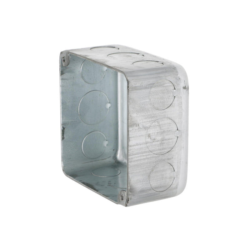 Hubbell-Raco 239 4 in. Square Plenum Box, Eleven 1/2 and Five 3/4 in. Knockouts, Drawn, 2-1/8 in. Deep, Gray Compact